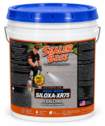 Sealer Boss Aqua Boss SILOXA-XR75 water-based penetrating sealer in a 5-gallon pail