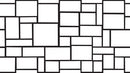 Ashlar Tile stencil pattern with square and rectangular tile shapes of varying sizes arranged in an interlocking layout