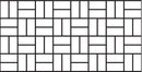 Basket Weave stencil pattern with pairs of rectangular brick shapes alternating horizontally and vertically
