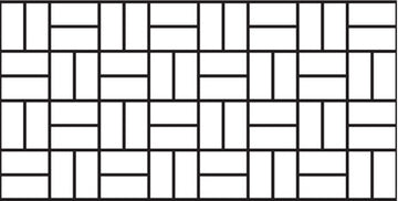 Basket Weave stencil pattern with pairs of rectangular brick shapes alternating horizontally and vertically