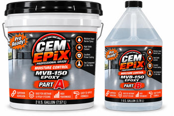 CEM EPIX MVB-150 epoxy kit with a 2-gallon Part A pail and 1-gallon Part B jug
