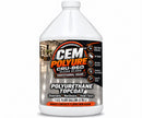 White one-gallon CEM Polyure CRU-860 jug labeled Clear Gloss Polyurethane Topcoat