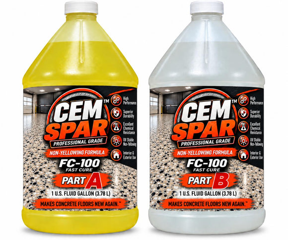 CEM SPAR FC-100 fast-cure coating kit with one-gallon Part A and Part B containers