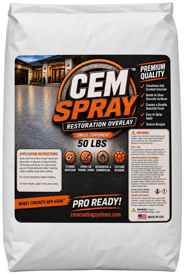 CEM Spray Restoration Overlay 50 lb concrete overlay mix