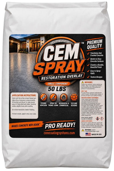 CEM Spray Restoration Overlay 50 lb concrete overlay mix