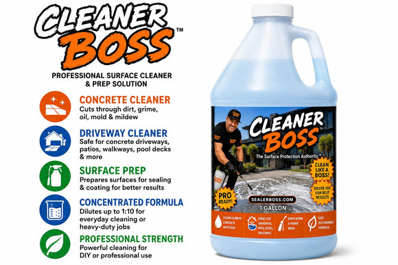 Cleaner Boss 1-gallon concrete cleaner with cleaning and surface preparation benefits