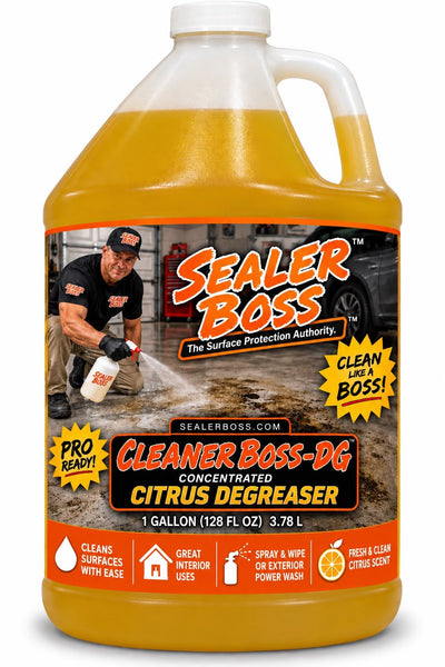 Sealer Boss Cleaner Boss-DG concentrated citrus degreaser in a 1-gallon jug