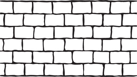 Cobble Brick stencil pattern with irregular rectangular brick shapes arranged in staggered rows