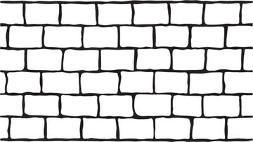 Cobble Brick stencil pattern with irregular rectangular brick shapes arranged in staggered rows