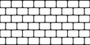Cobble Stone Stencil Pattern with rounded rectangular stone shapes arranged in staggered rows