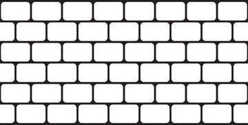 Cobble Stone Stencil Pattern with rounded rectangular stone shapes arranged in staggered rows