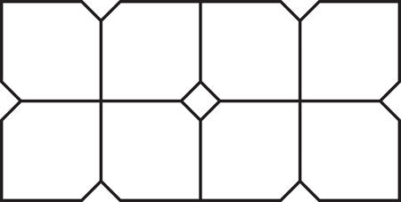 Diamond Tile stencil pattern with large square tile shapes and small diamond accents at the corners