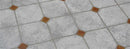 Gray Diamond Tile concrete overlay with square tile shapes, brown diamond accents, and darker joint lines