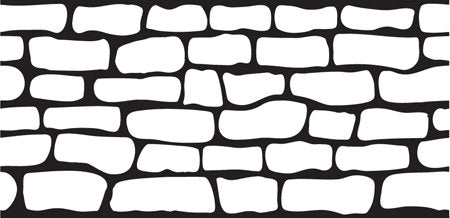English Cobble stencil pattern with irregular elongated stones arranged in staggered rows