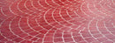Red European Fan concrete overlay with overlapping curved brick patterns and light-colored joint lines