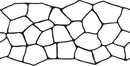 Flagstone stencil pattern with irregular polygon-shaped stones outlined by joint lines