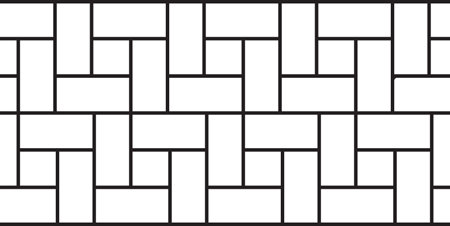 Flanders Weave stencil pattern with alternating horizontal and vertical brick shapes outlined by joint lines