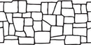Keystone stencil pattern with irregular stone shapes outlined by grout lines