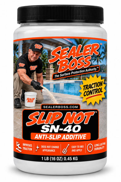 Sealer Boss Slip Not SN-40 anti-slip sealer additive in a 1 lb container
