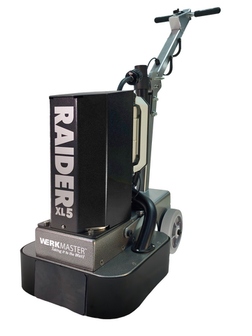 WerkMaster Raider XL5 concrete floor grinder shown from a front angled view