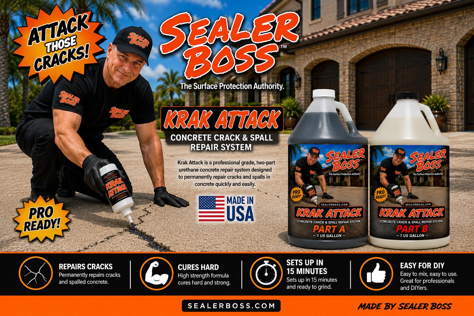 Concrete Crack & Spall Repair System – Sealer Boss™ Krak Attack