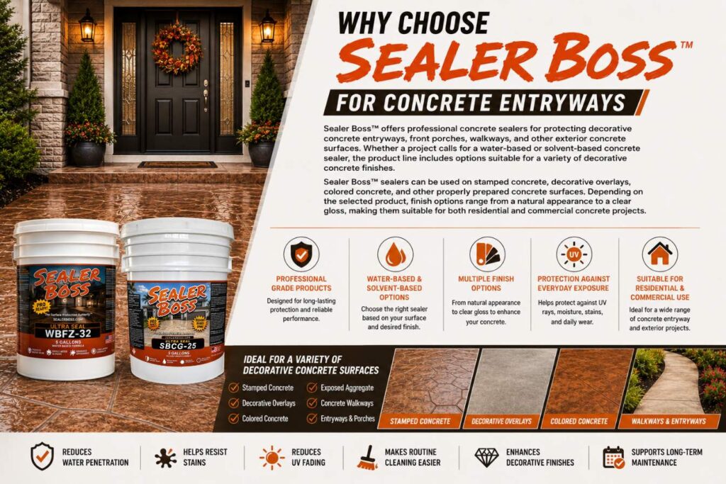 Sealer Boss for Concrete Entryways